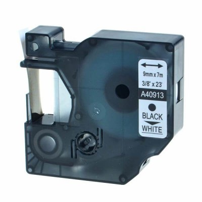 Nastro per Etichettatrice Compatibile Dymo 40913 S0720680 nero su bianco 12mm x 7m No Oem