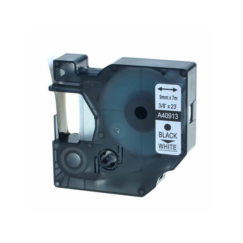Nastro per Etichettatrice Compatibile Dymo 40913 S0720680 nero su bianco 12mm x 7m No Oem