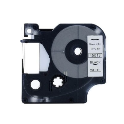 Nastro per Etichettatrice Compatibile Dymo 45013 S0720530 nero su bianco 12mm x 7m No Oem