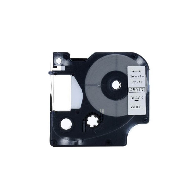 Nastro per Etichettatrice Compatibile Dymo 45013 S0720530 nero su bianco 12mm x 7m No Oem