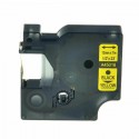 Nastro per Etichettatrice Compatibile Dymo 45018 S0720580 nero su giallo 12mm x 7m No Oem