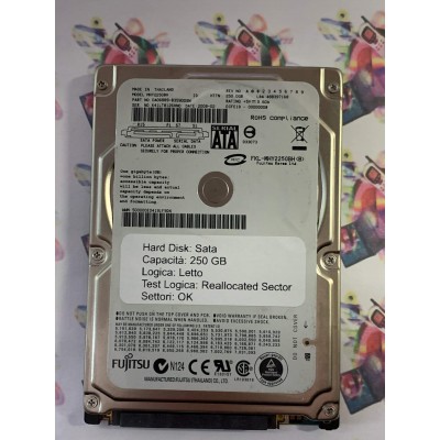 Hard Disk Usato Semifunzionante Sata 2,5" 250Gb FUJITSU MHY2250BH