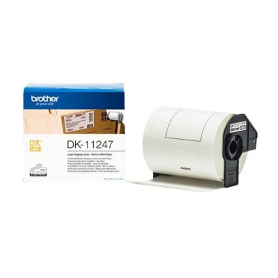 Rotolo da 180 Etichette in Carta Originali Brother DK-11247 103,6mm x 164,3mm Nero su Bianco
