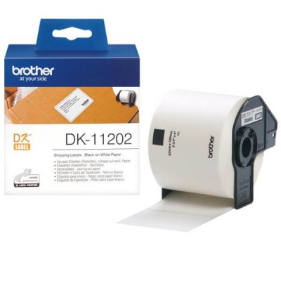 Rotolo da 300 Etichette in Carta Originali Brother DK-11202 62mm x 100mm Nero su Bianco