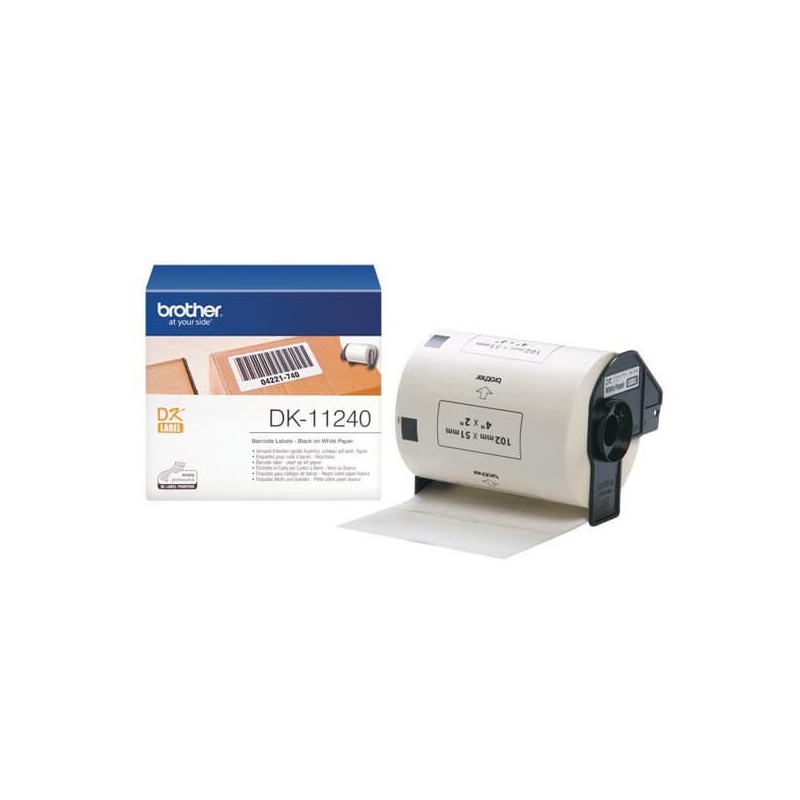 Rotolo da 600 Etichette in Carta Originali Brother DK-11240 102mm x 51mm Nero su Bianco