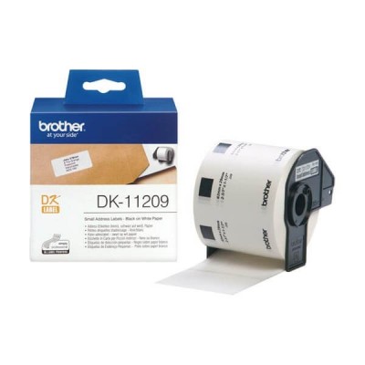 Rotolo da 800 Etichette in Carta Originali Brother DK-11209 29mm x 62mm Nero su Bianco