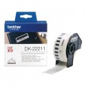Rotolo di etichette in Carta Originale Brother DK-22211 29mm x 15,24m Nero Bianco