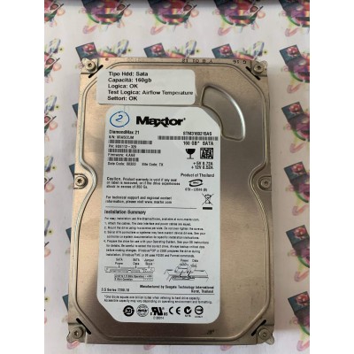 Hard Disk Usato Semifunzionante Sata 3,5" 160GB MAXTOR STM3160215AS 9DS112-329 4.AAB 08323 TK