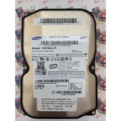 Hard Disk Usato Semifunzionante Sata 3,5" 160Gb SAMSUNG HD160JJ/P 1373J1FY930820 ZM100-34
