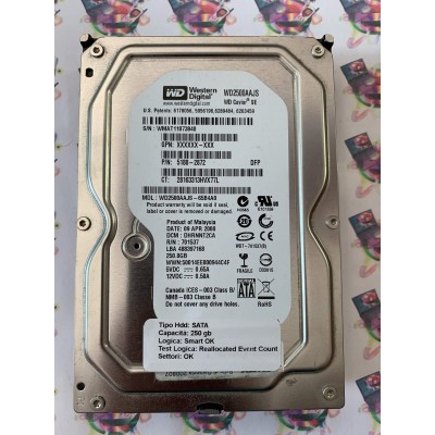 Hard Disk Usato Semifunzionante Sata 3,5" 250Gb WESTERN DIGITAL WD2500AAJS 5188-2872 WD2500AAJS-65B4A0