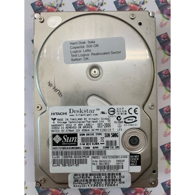 Hard Disk Usato Semifunzionante Sata 3,5" 500GB HITACHI HDS725050KLA360 0A32216 AJ0A