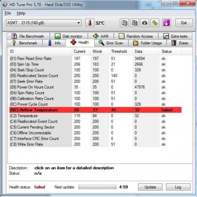 Hard Disk Usato Semifunzionante Sata 3,5" 160Gb Western Digital WD1600 WD1600JS-00MHB0 DSBHCTJAH 04 11 2015