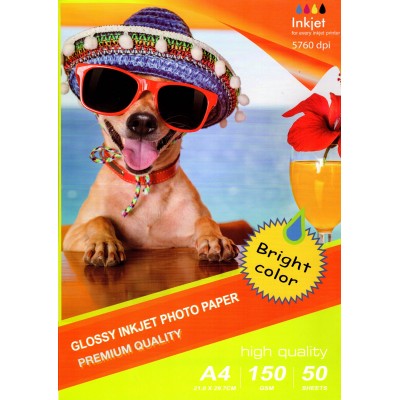 Confezione da 50 Fogli di Carta Fotografica A4 150 Grammi Glossy