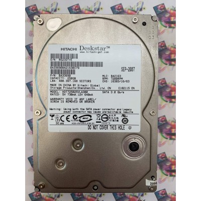 Hard Disk Usato Funzionante 100% Ok Sata 3,5" 250Gb Hitachi HDT725025VLA380 0A33690 BA2163 SEP-2007