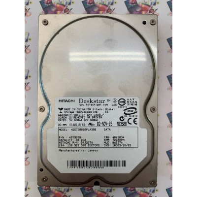 Hard Disk Usato Funzionante 100% Ok Sata 3,5" 80Gb Hitachi HDS728080PLA380 40Y9028 BA1574 02 NOV 05