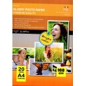 Confezione da 20 Fogli di Carta Fotografica A4 160 Grammi Glossy