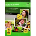 Confezione da 20 Fogli di Carta Fotografica A4 240 Grammi Glossy