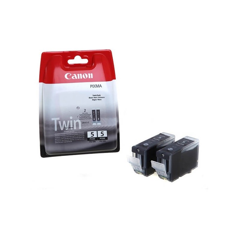 Confezione 2 Cartucce Originali Canon 0628B030 PGI5BK 26ml 505 Pagine Bk Nero