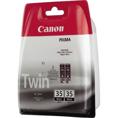 Confezione 2 Cartucce Originali Canon 1509B012 PGI35BK 9,3ml 191 Pagine Bk Nero