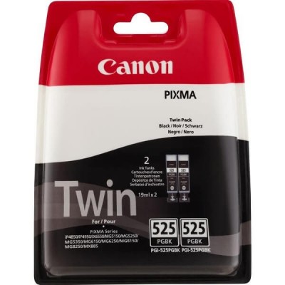 Confezione 2 Cartucce Originali Canon 4529B006 4529B010 PGI525PGBK 19ml 323 Pagine Bk Nero