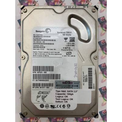 Hard Disk Usato Funzionante 100% Ok Sata 3,5" 160GB SEAGATE ST3160812AS 9BD132-783 3.AJL 07412 WU