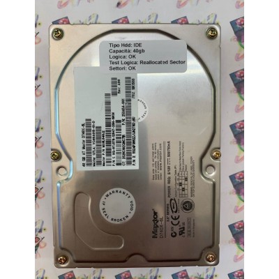 Hard Disk Usato Semifunzionante IDE 3,5" 40gb Maxtor 6L040J2 D740X-6L VQ40A015-01-D A00 19K1588