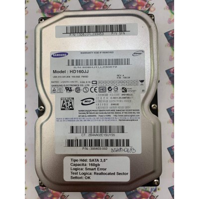 Hard Disk Usato Semifunzionante Sata 3,5" 160GB SAMSUNG HD160JJ 390403-002 A 100-34