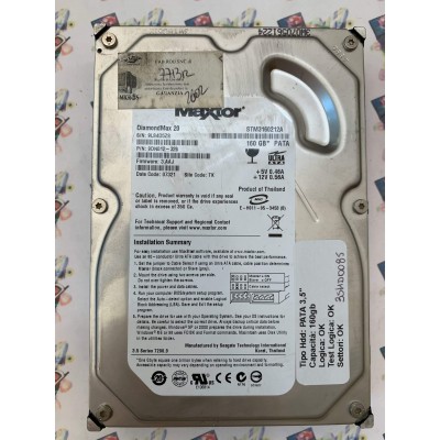 Hard Disk Usato Funzionante 100% Ok  Ide 3,5" 160gb Maxtor STM3160212A 9DN012-326 3.AAJ 07321 TK