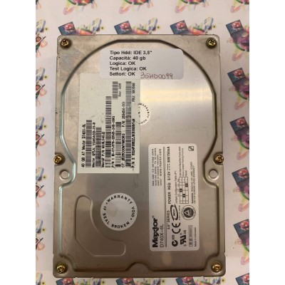 Hard Disk Usato Funzionante 100% Ok  Ide 3,5" 40Gb MAXTOR D740-6L MX6L040J2 253454-001 A00 19K1568