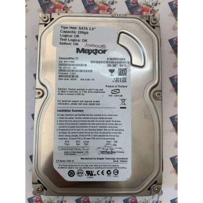 Hard Disk Usato Funzionante 100% Ok Sata 3,5" 250Gb MAXTOR STM3250310AS 9FV132-327 3.AAC 08244 TK