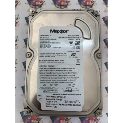 Hard Disk Usato Semifunzionante Sata 3,5" 160gb Maxtor STM3250310AS 9FV132-327 3.AAC 08244 TK