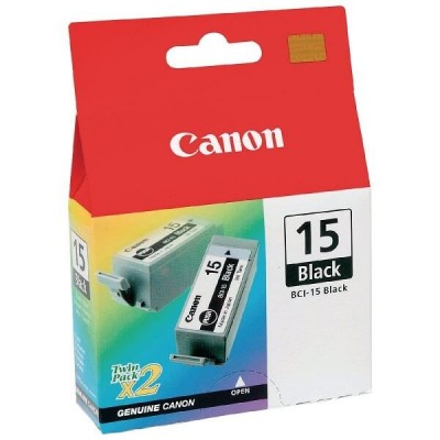 Kit 2 Cartucce Originali Canon 8190A002 BCI15BK 5,3ml 80 Pagine Bk Nero