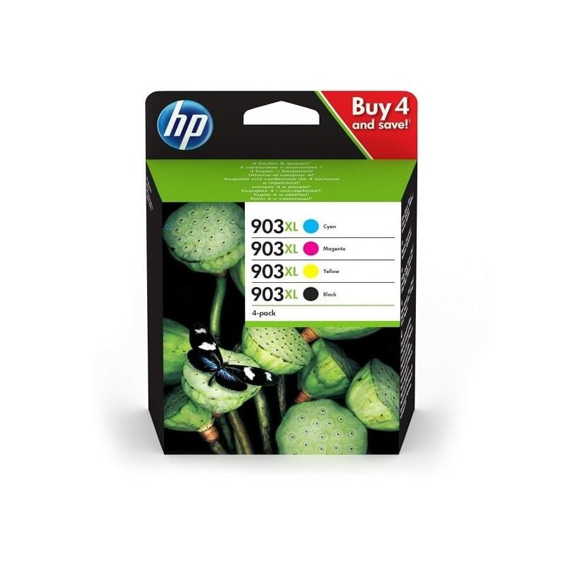 Multipack 4 Cartucce Originali HP 3HZ51AE 903XL Bk C M Y