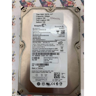 Hard Disk Usato Funzionante 100% Ok SATA 3,5" 250GB SEAGATE ST3250620NS 9BL14E-037 3BKS 08315 TK A000