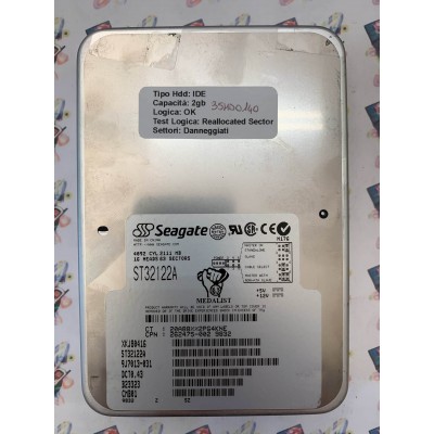 Hard Disk Usato Semifunzionante IDE 3,5" 2Gb SEAGATE ST32122A 9J7013-031 DCT0.43 B23323 CMB01