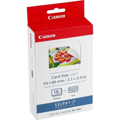 Kit Inchiostro + Carta Fotografica Originale Canon KC-18IF 18 Fogli 54x86mm