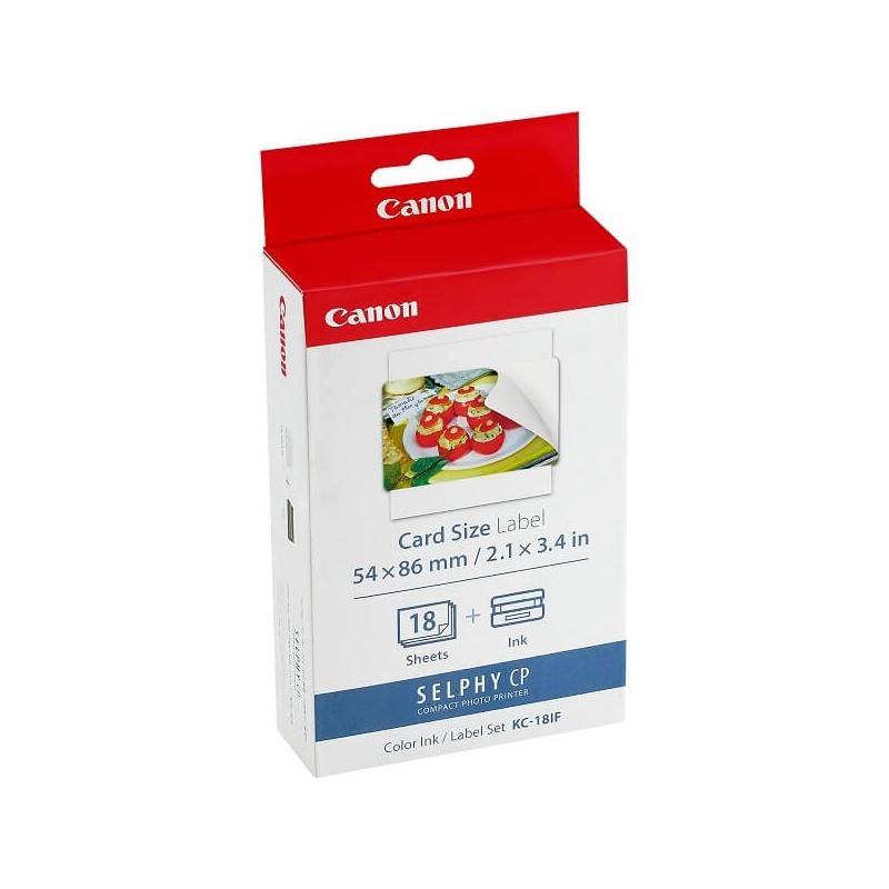 Kit Inchiostro + Carta Fotografica Originale Canon KC-18IF 18 Fogli 54x86mm