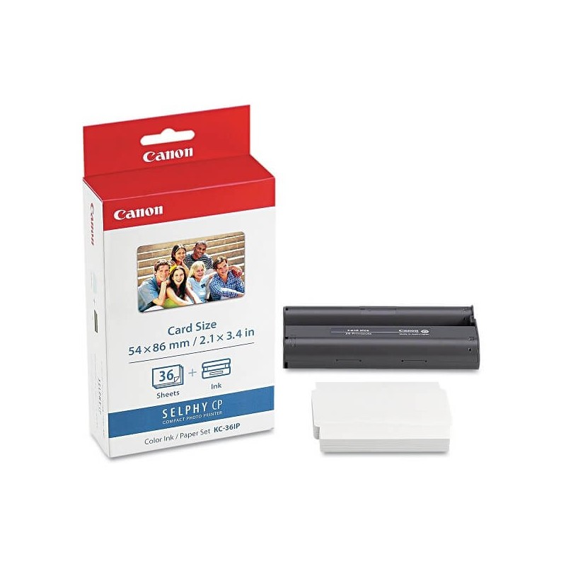Kit Inchiostro + Carta Fotografica Originale Canon KC-36IP 36 Fogli 54x86mm