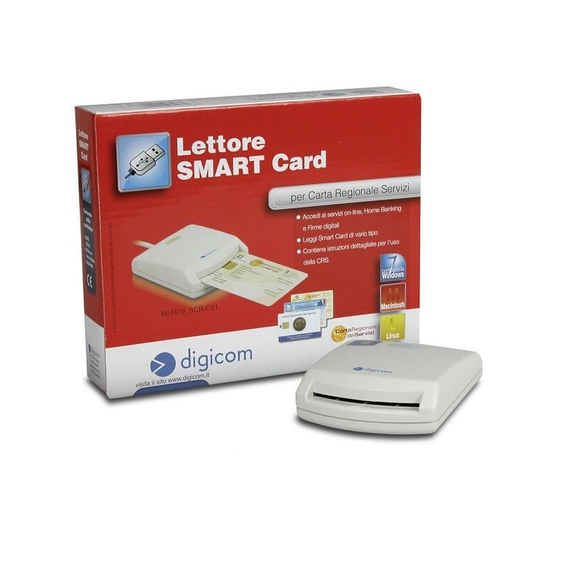 Lettore Smart Card Digicom 8E4479 SCR-C01 per firma digitale o per carte  servizi