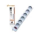 Presa Multipla 6 Posti Techmade SPI-6-B Con Interruttore e Pulsante di Ripristino
