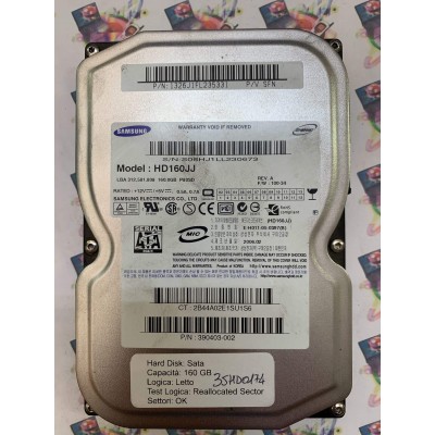 Hard Disk Usato Semifunzionante SATA 3,5" 160gb SAMSUNG HD160JJ 390403-002 100-34 A 2006.02