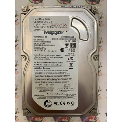 Hard Disk Usato Semifunzionante SATA 3,5" 250gb MAXTOR STM3250310AS 9FV132-328 4.AAA 09145 SU