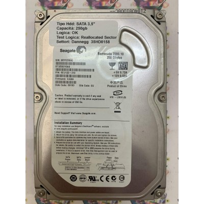 Hard Disk Usato Semifunzionante SATA 3,5" 250gb Seagate ST3250310AS 9EU132-310 4.AAA 09193 SU