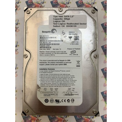 Hard Disk Usato Semifunzionante SATA 3,5" 300Gb SEAGATE ST3300820SCE 9BK133-180 3.ACE 08263 TK