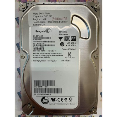 Hard Disk Usato Semifunzionante SATA 3,5" 500gb SEAGATE ST500DM002 18D142-021 HP73 13213 TK
