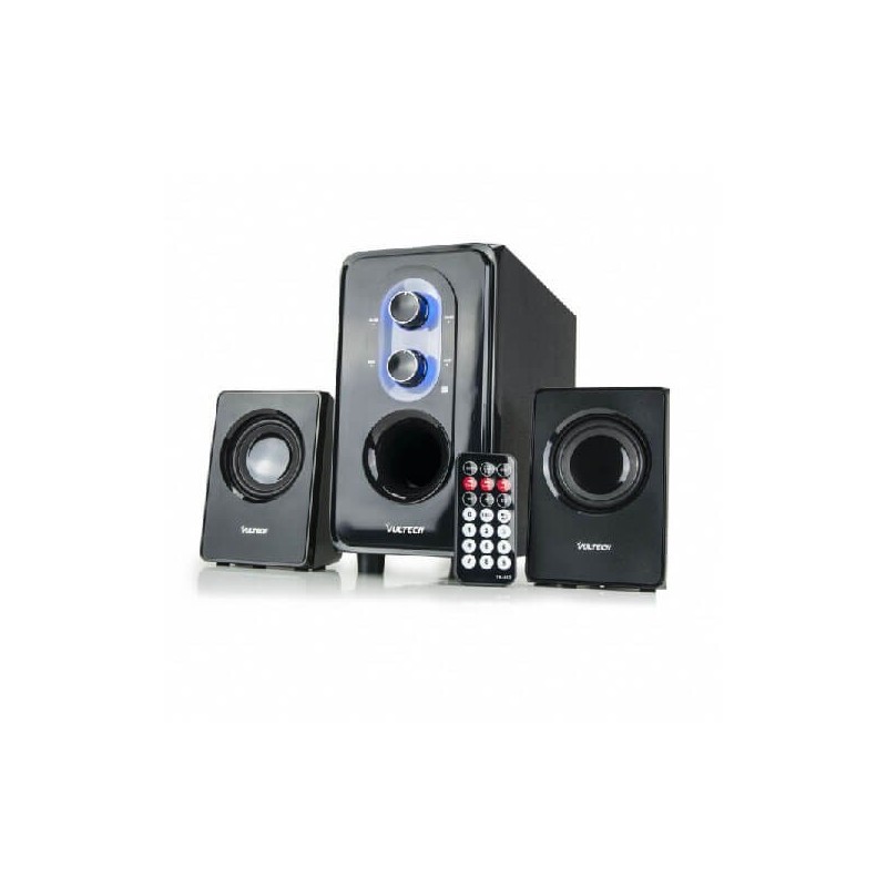 Casse acustiche 2.1 25W RMS USB SD FM Remote Control Subwoofer in legno Vultech SP-2008FULL