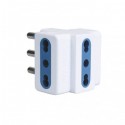 Adattatore tripolare con 3 prese Bipasso Italiana 10/16A Vultech AT-02
