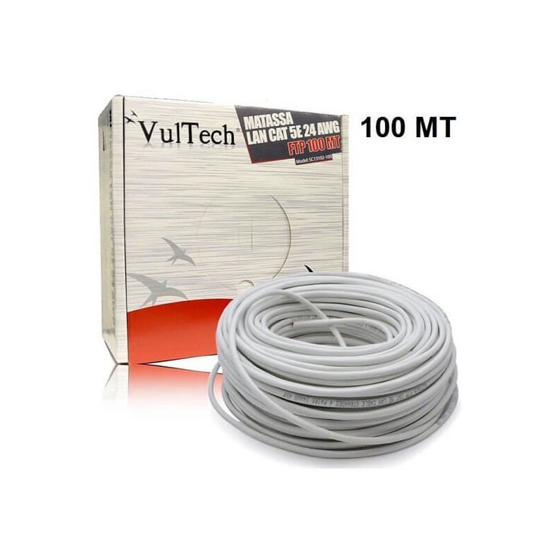 Matassa 100mt Cavo Lan Schermato Cat 5E Vultech SC13102-100