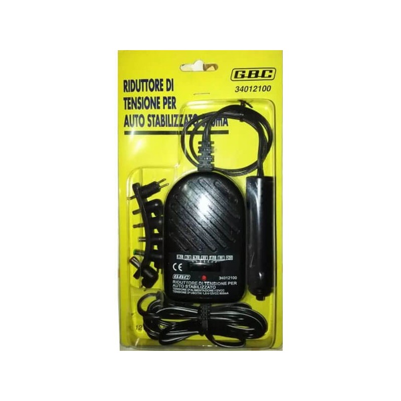 Riduttore di Tensione Stabilizzato per Auto 800mA Ingresso 12v Uscita 1.5 3 4.5 6 7.5 9 12 volt