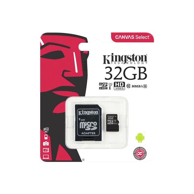 MicroSd Kingston 32Gb Classe 10 SDCS/32GB